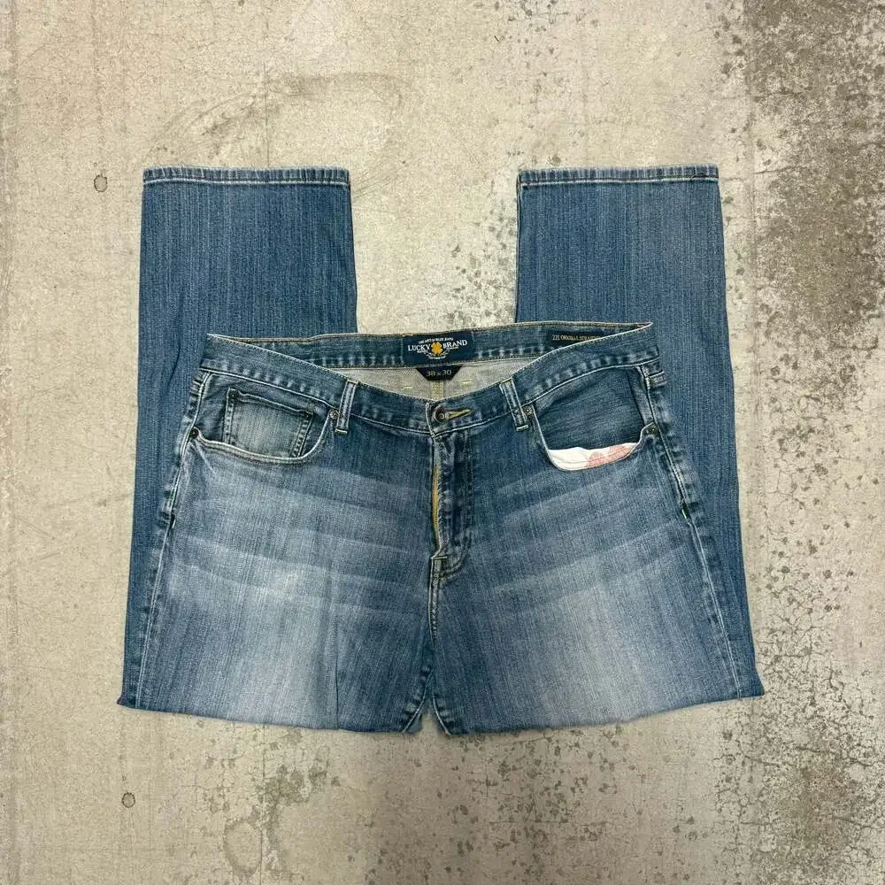 Lucky Brand 221 Original Straight Leg Blue Denim Jeans Men's 38x30